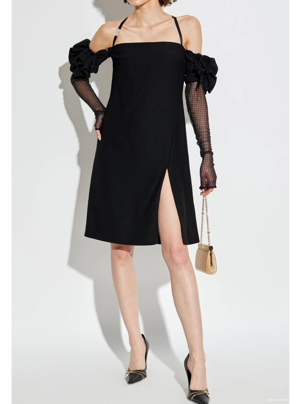 Affordable Women Couture dress Versace Jeans mini off-shoulder 0719